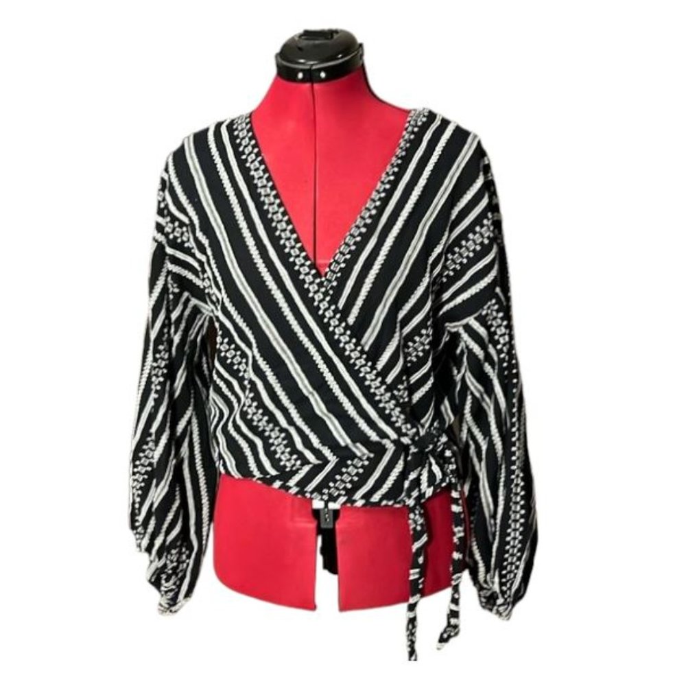 Lou & Grey medium wrap blouse top - size M - boho